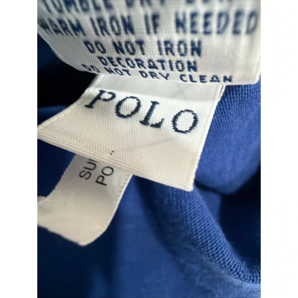 Polo Ralph Lauren Mens‎ Med Blue Long Sleeve Pocket T Shirt Crew Neck Cotton